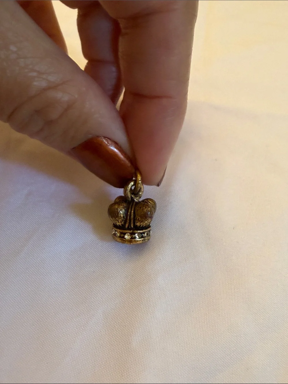Alex and Ani Antique Gold Crown Rhinestone Charm